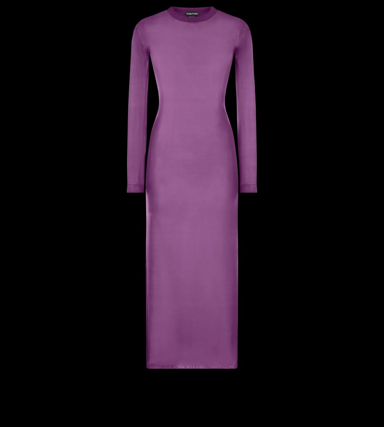 ANKLE LENGTH CREWNECK SILK DRESS