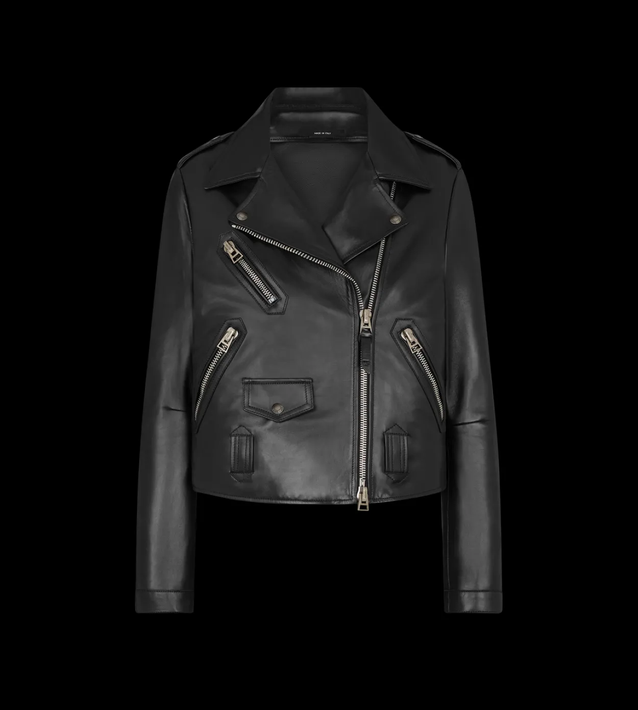 ASYMMETRIC LEATHER BIKER JACKET