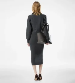 BELOW THE KNEE CASHMERE COTTON SKIRT