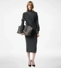 BELOW THE KNEE CASHMERE COTTON SKIRT