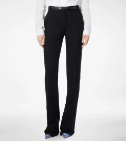 BI-COLOR SHARP GRAIN DE POUDRE TAILORED TUXEDO STRAIGHT PANTS