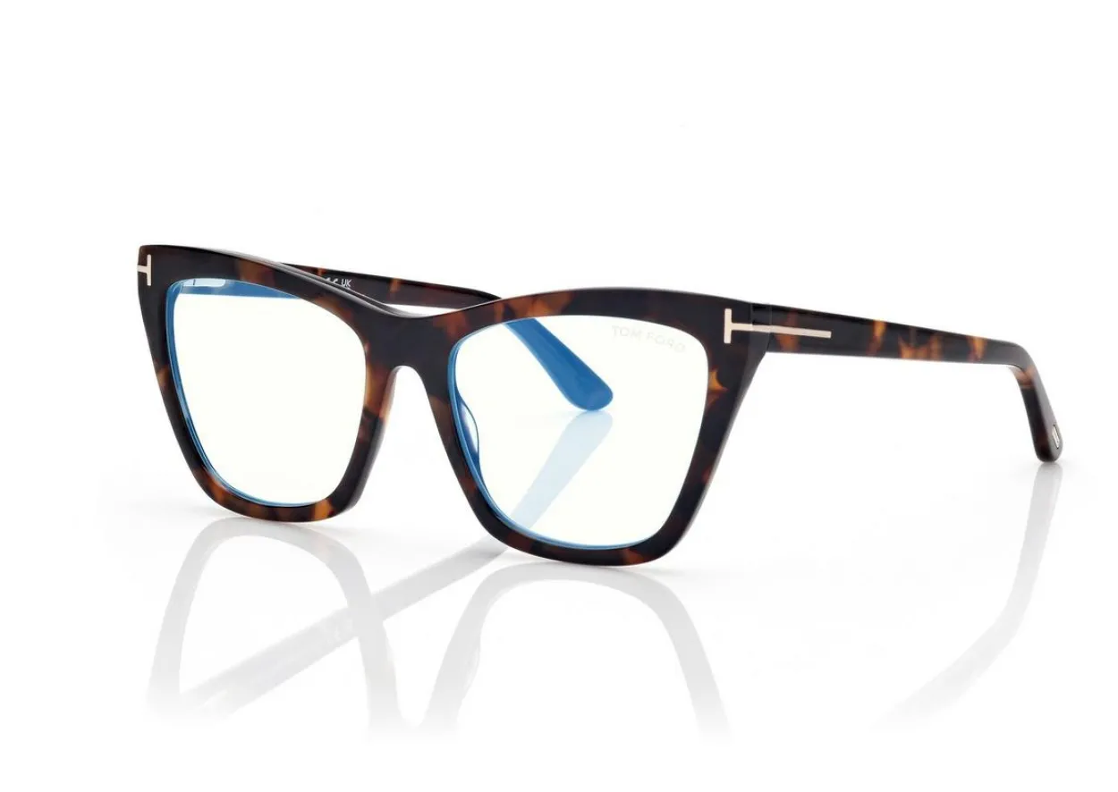 BLUE BLOCK CAT EYE OPTICALS WITH CLIP ON SUNGLASSES