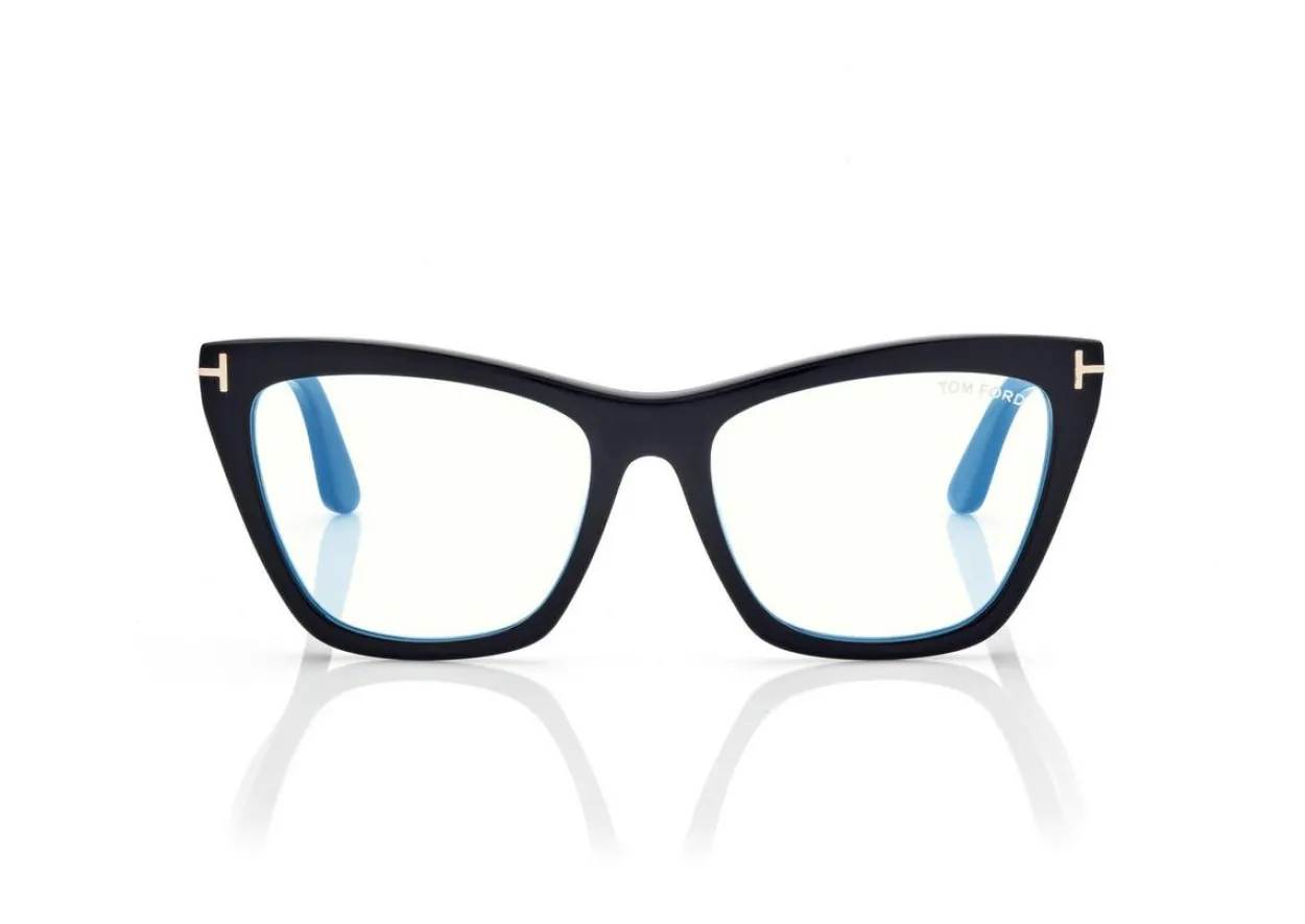 BLUE BLOCK CAT EYE OPTICALS WITH CLIP ON SUNGLASSES