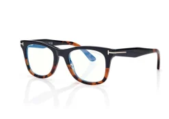 BLUE BLOCK SQUARE OPTICALS WITH CLIP ON SUNGLASSES