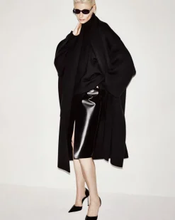 BONDED NAPPA LEATHER WRAP SKIRT