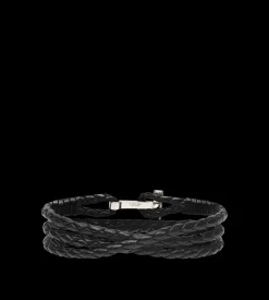 BRAIDED LEATHER T BRACELET