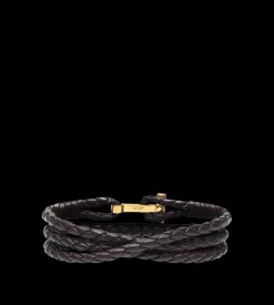BRAIDED LEATHER T BRACELET