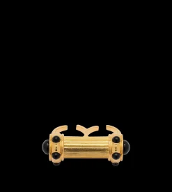 BRASS AND CRYSTAL CABOCHONS RING