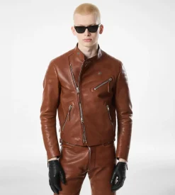 BUFFALO GRAIN LEATHER ASYMMETRIC RACER