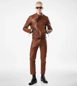 BUFFALO GRAIN LEATHER ASYMMETRIC RACER