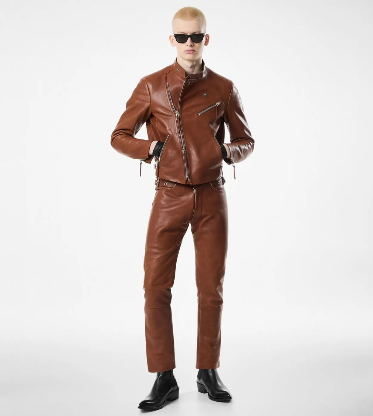 BUFFALO GRAIN LEATHER BIKER PANT