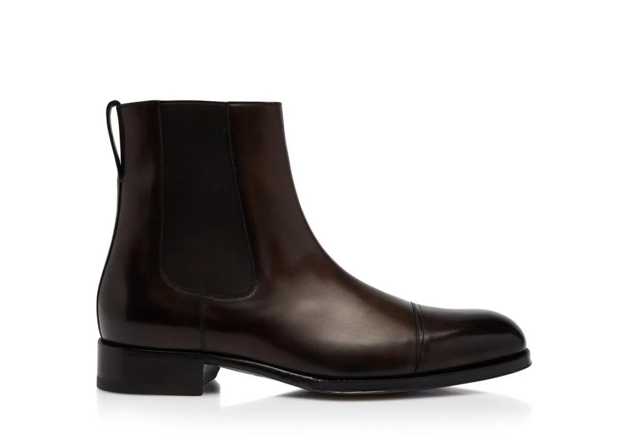BURNISHED LEATHER EDGAR CHELSEA BOOT