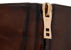BURNISHED LEATHER EDGAR ZIP BOOT