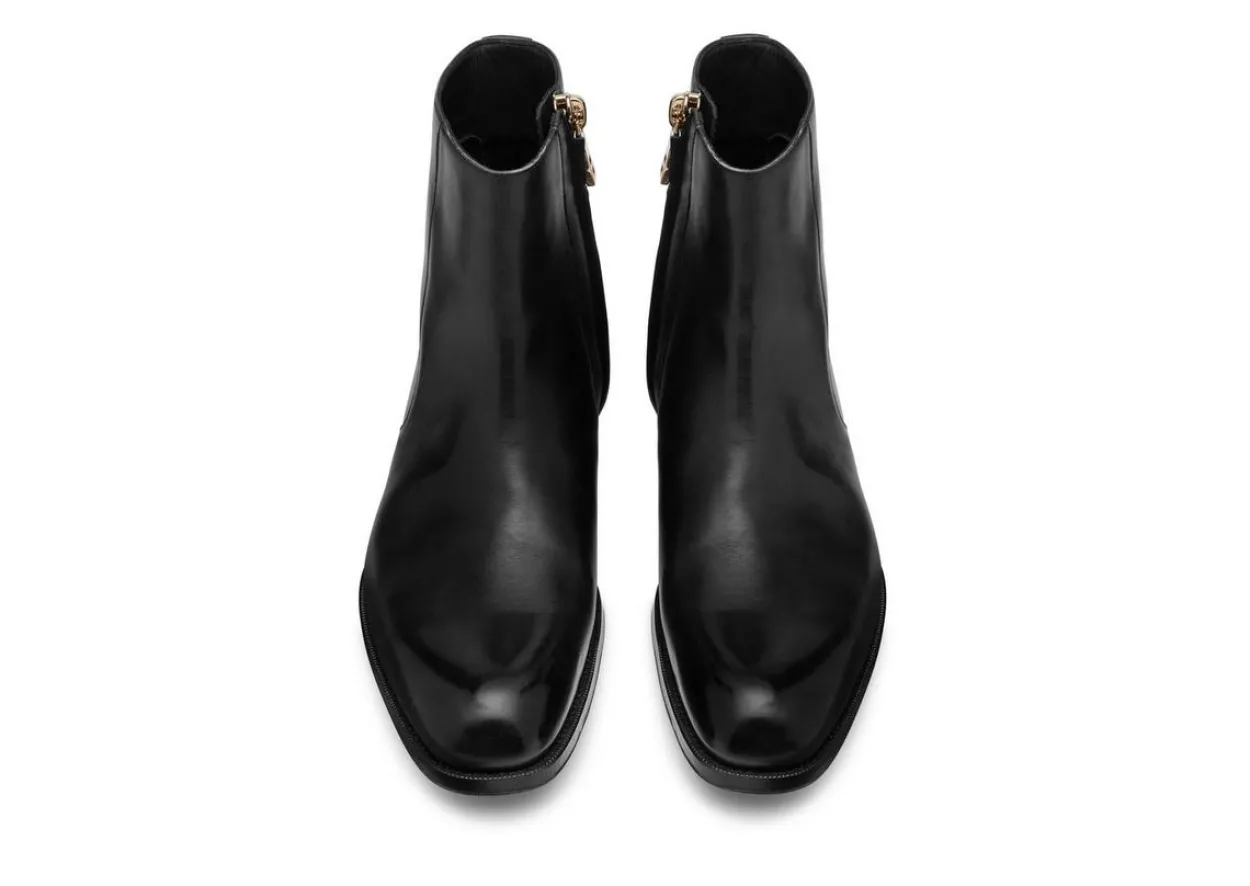 BURNISHED LEATHER EDGAR ZIP BOOT