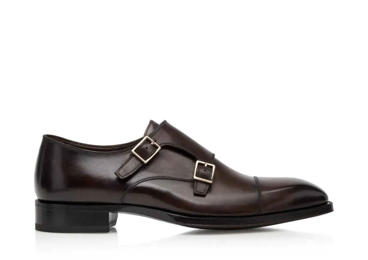 BURNISHED LEATHER ELKAN MONK STRAP