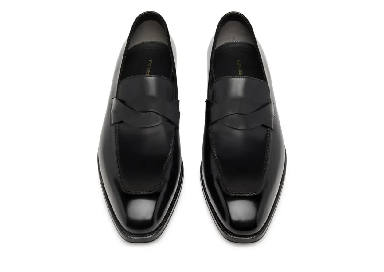 BURNISHED LEATHER ELKAN TWISTED BAND LOAFER