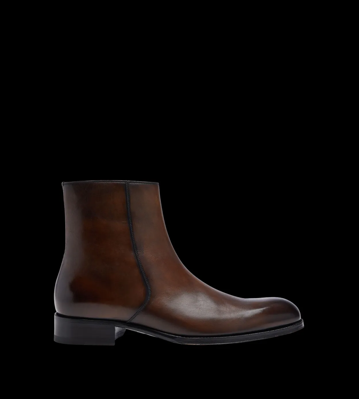 BURNISHED LEATHER ELKAN ZIP BOOT
