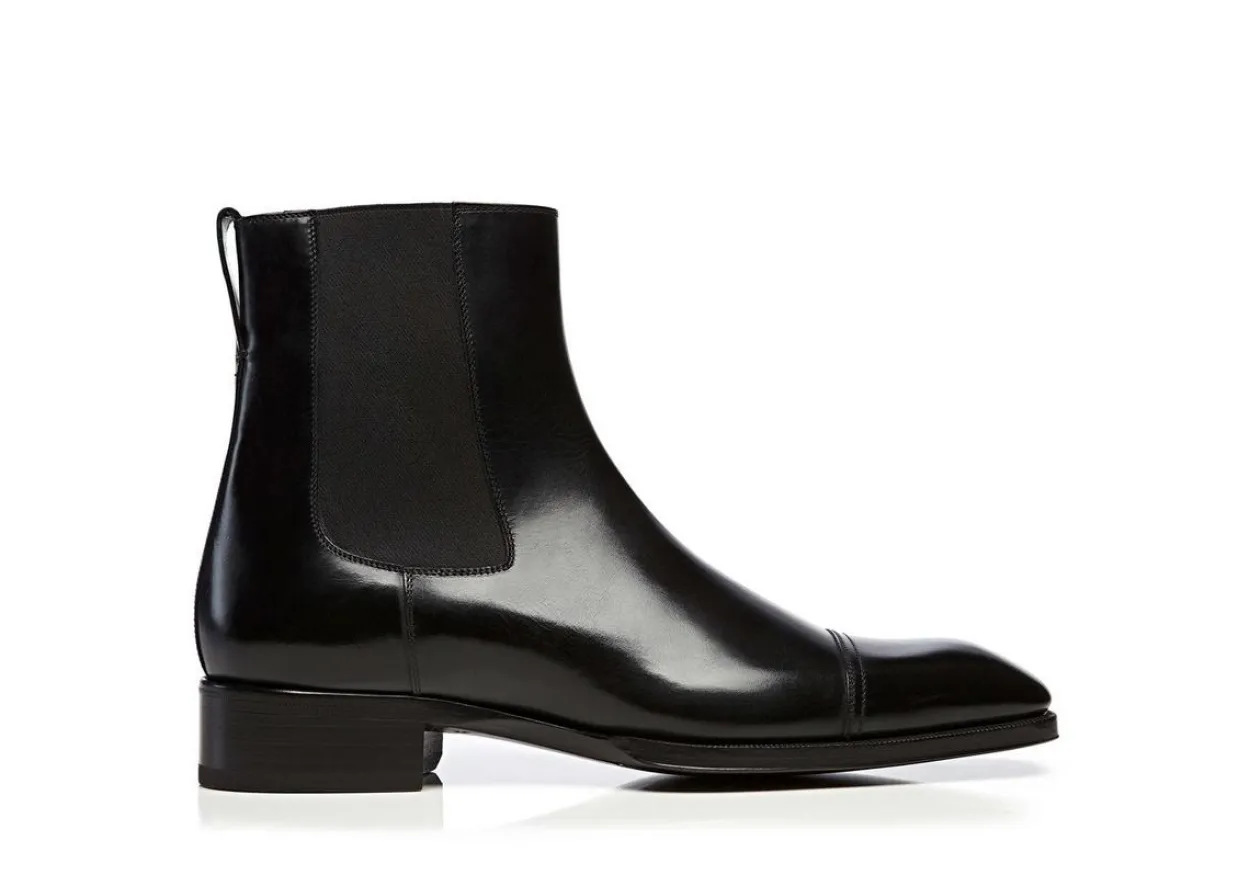 BURNISHED LEATHER GIANNI ANKLE BOOT