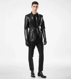 BUTTERY LEATHER BONDED BLAZER