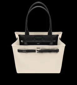 CANVAS AND LEATHER AUDREY MEDIUM TOTE