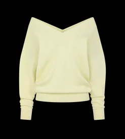 CASHMERE OFF THE SHOULDER V-NECK KNIT