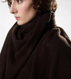 CASHMERE PONCHO WITH TONAL TF EMBROIDERED LOGO