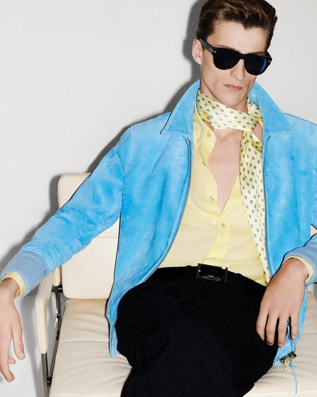 CASHMERE SUEDE COLLAR BLOUSON