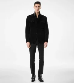 CASHMERE SUEDE MILITARY JACKET