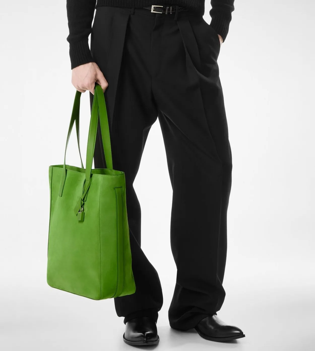 CASHMERE SUEDE NORTH SOUTH TOTE