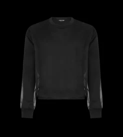 CHIFFON LAYERED JERSEY CREW NECK