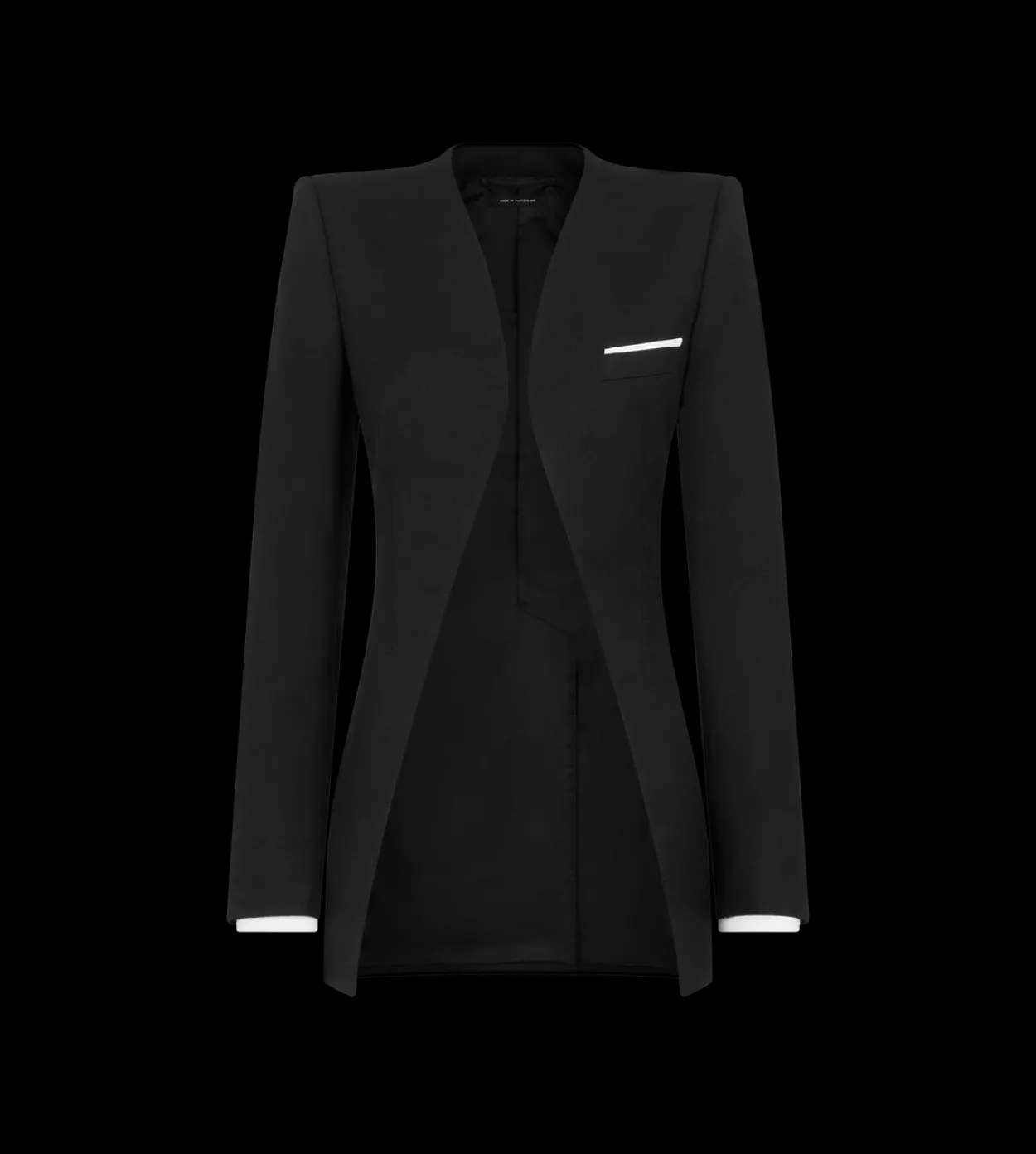 COLLARLESS WOOL SILK JACKET