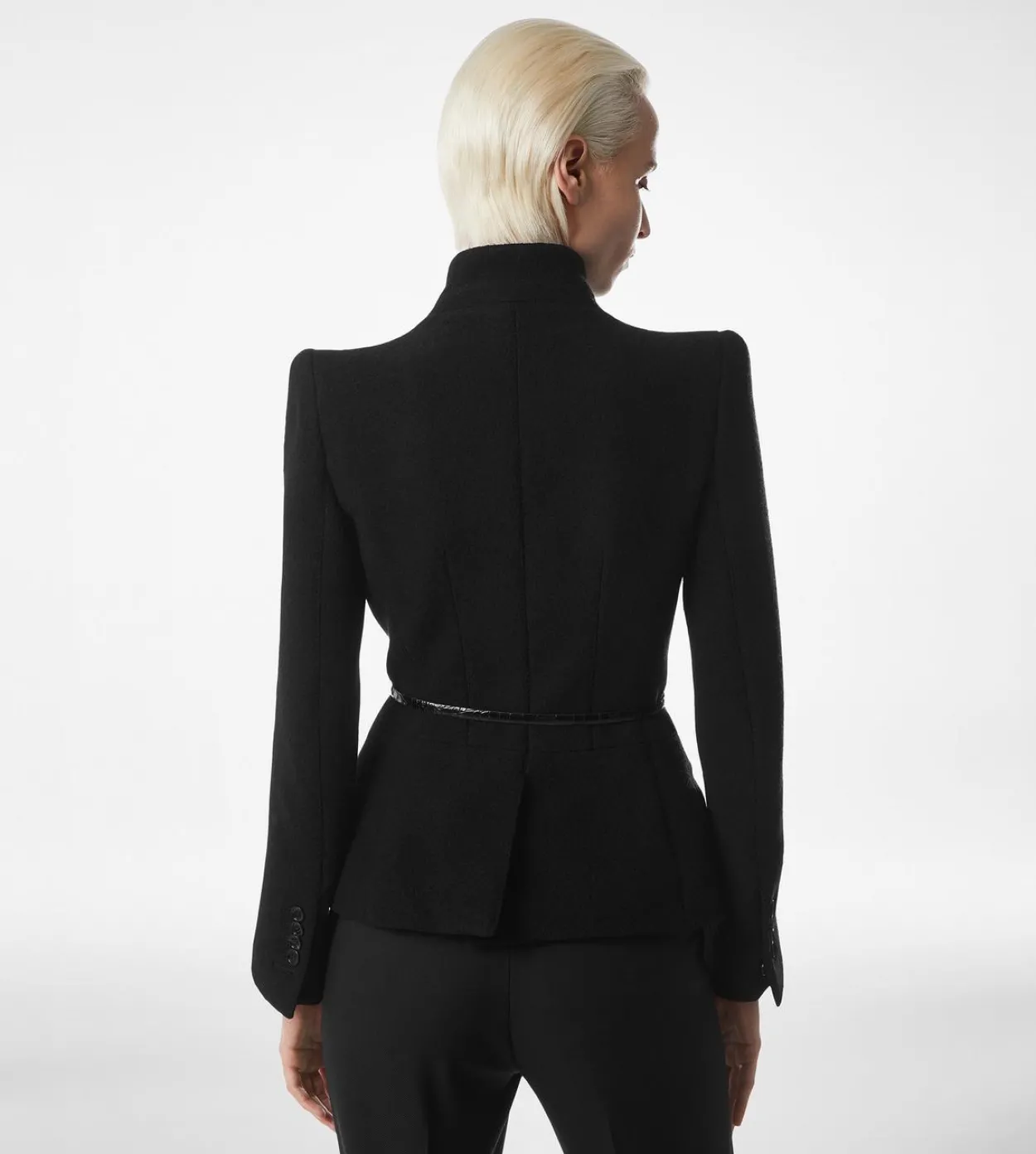 COMPACT STRETCH BOUCLE' WRAP JACKET
