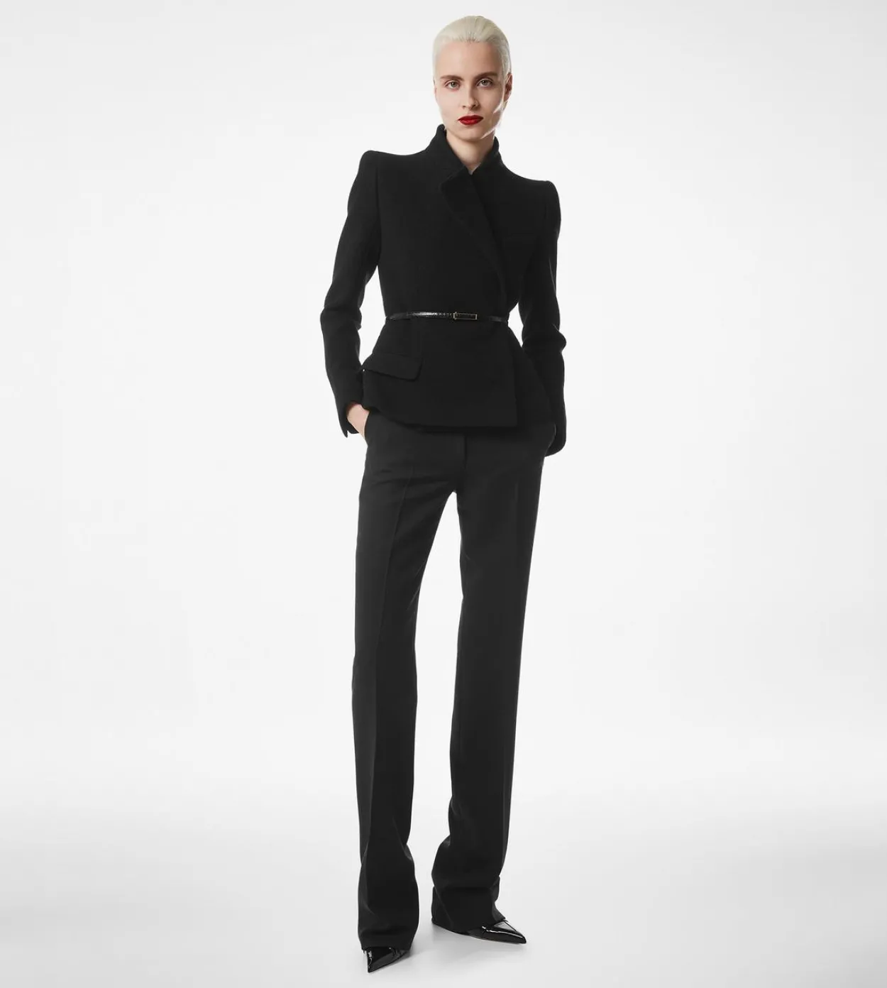 COMPACT STRETCH BOUCLE' WRAP JACKET