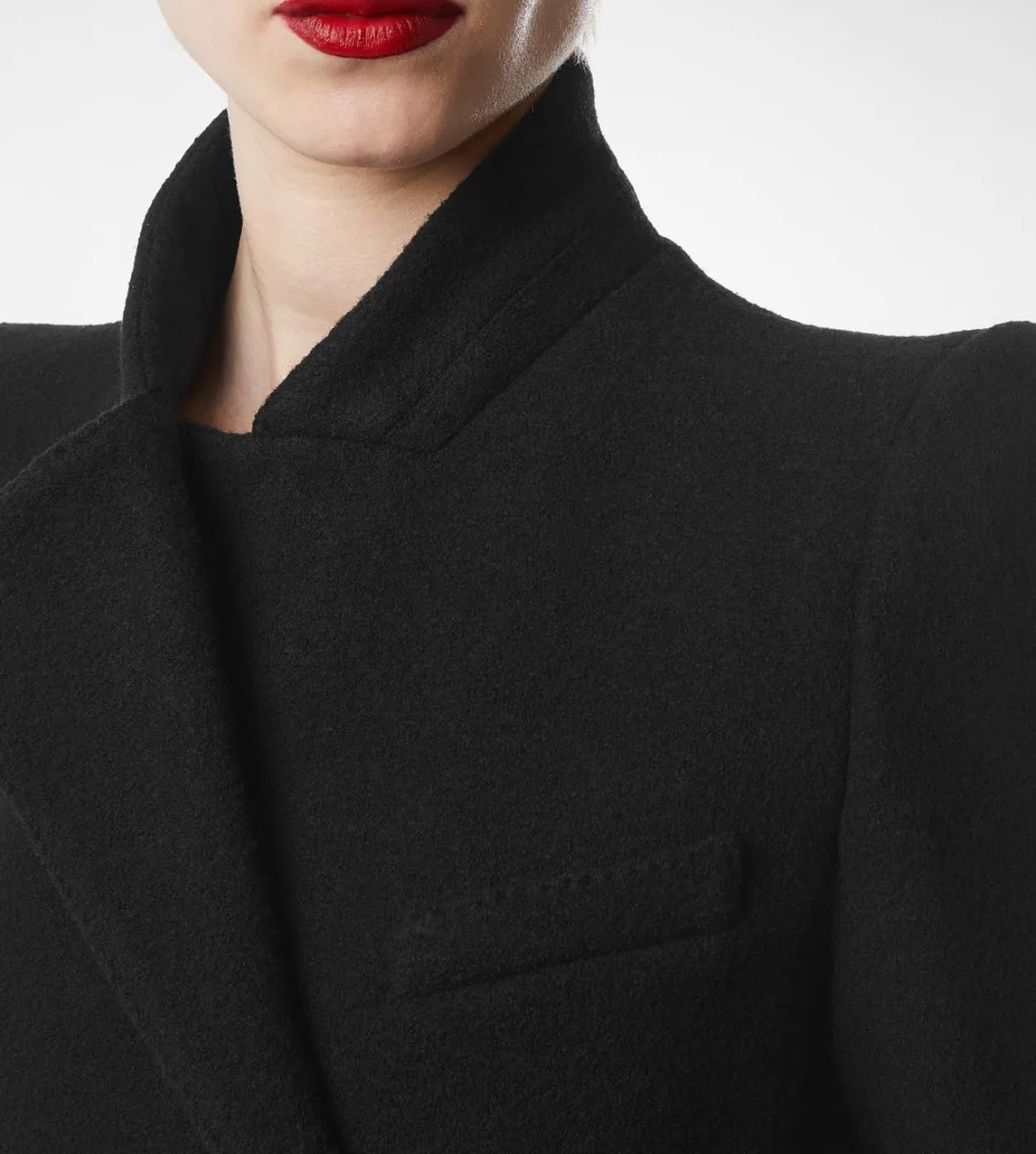 COMPACT STRETCH BOUCLE' WRAP JACKET