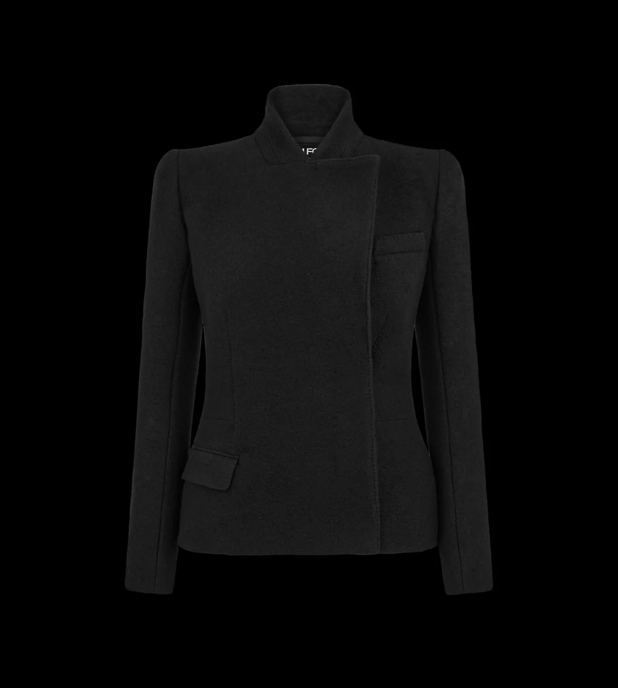 COMPACT STRETCH BOUCLE' WRAP JACKET