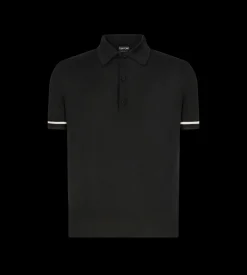 CONTRAST PIPING CASHMERE SILK POLO