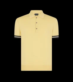 CONTRAST PIPING COTTON SILK POLO