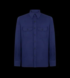 COTTON LINEN DRILL MILITARY SHIRT