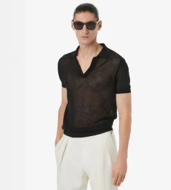 COTTON SILK MESH POLO