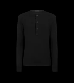 COTTON STRETCH RIB HENLEY