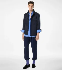COTTON TWILL DOUBLE SPLITTABLE OVERSHIRT