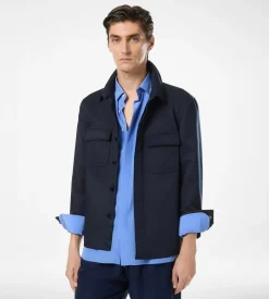 COTTON TWILL DOUBLE SPLITTABLE OVERSHIRT
