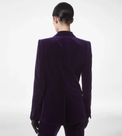 COTTON VELVET SINGLE BREASTED JACKET