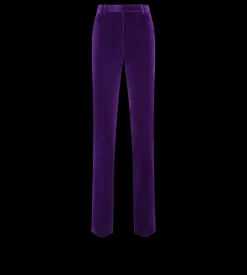 COTTON VELVET TAILORED STRAIGHT PANTS