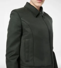 COTTON VISCOSE TWILL BLOUSON WITH PIPING