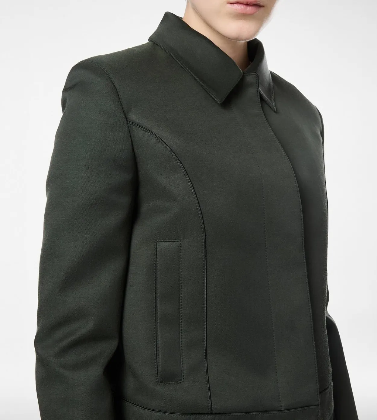 COTTON VISCOSE TWILL BLOUSON WITH PIPING