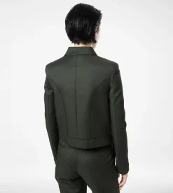 COTTON VISCOSE TWILL BLOUSON WITH PIPING
