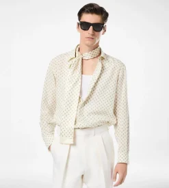 CREPE DE CHINE PAISLEY PRINT FLUID FIT SHIRT