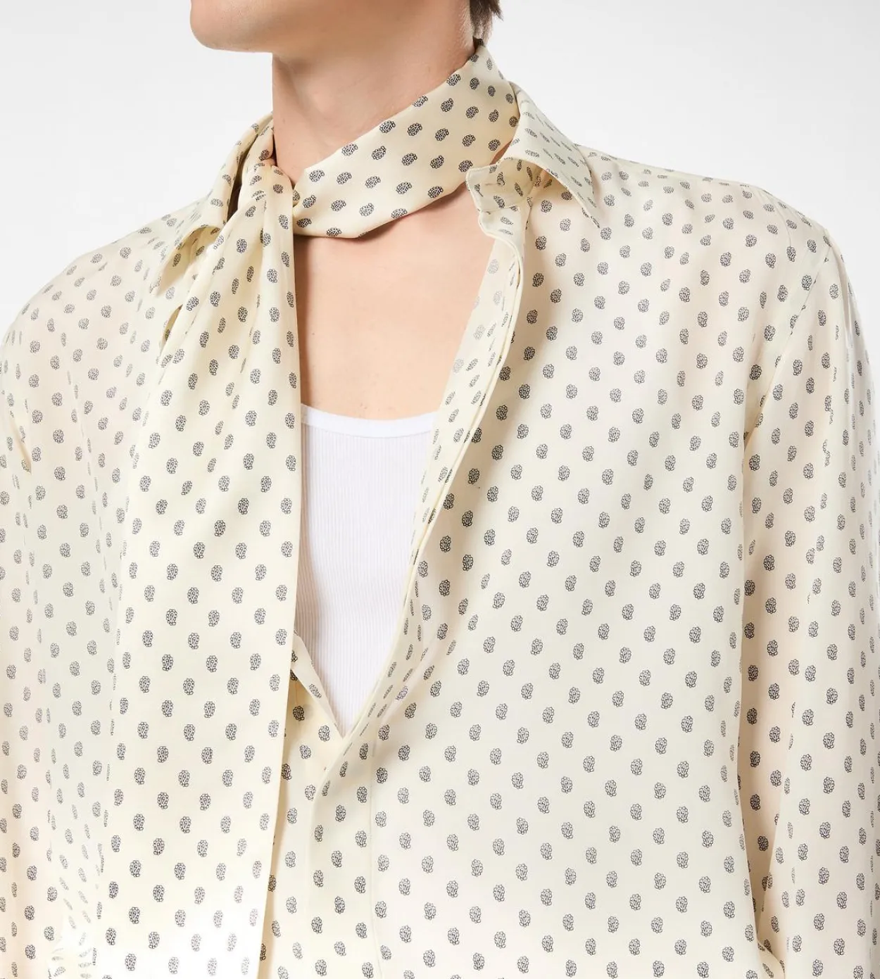 CREPE DE CHINE PAISLEY PRINT FLUID FIT SHIRT