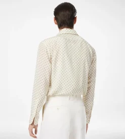 CREPE DE CHINE PAISLEY PRINT FLUID FIT SHIRT